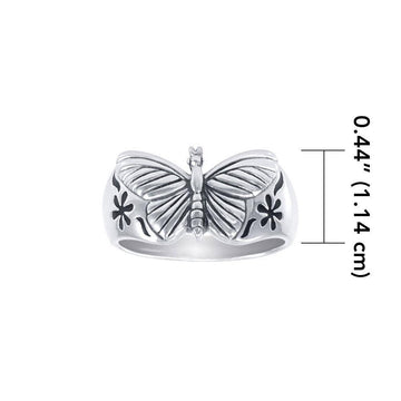 The butterfly in splendor and grace ~ Sterling Silver Jewelry Ring TRI196 - Jewelry
